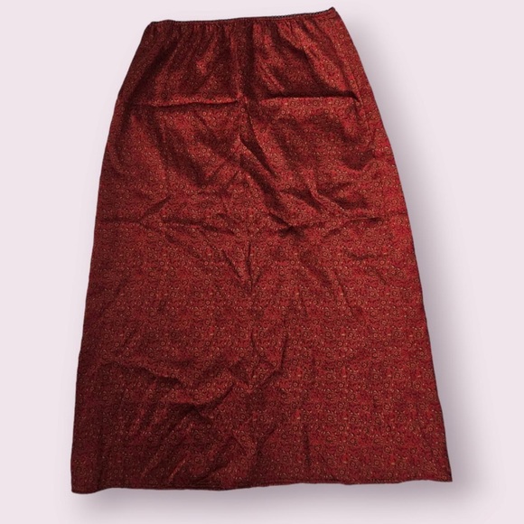 Tailor B. Moss Maxi Skirt Y2K Skirt Burgundy Patterned Silky Skirt SZ small med - Picture 1 of 6
